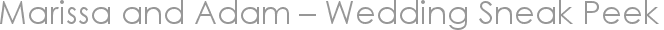 Marissa and Adam – Wedding Sneak Peek