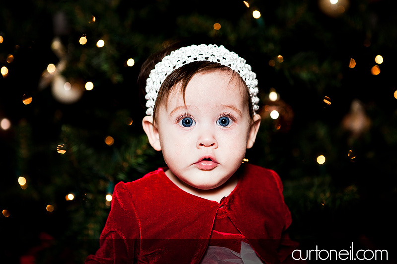 Sault Ste Marie Baby Photography - Jadyn - Christmas photo session, big eyes