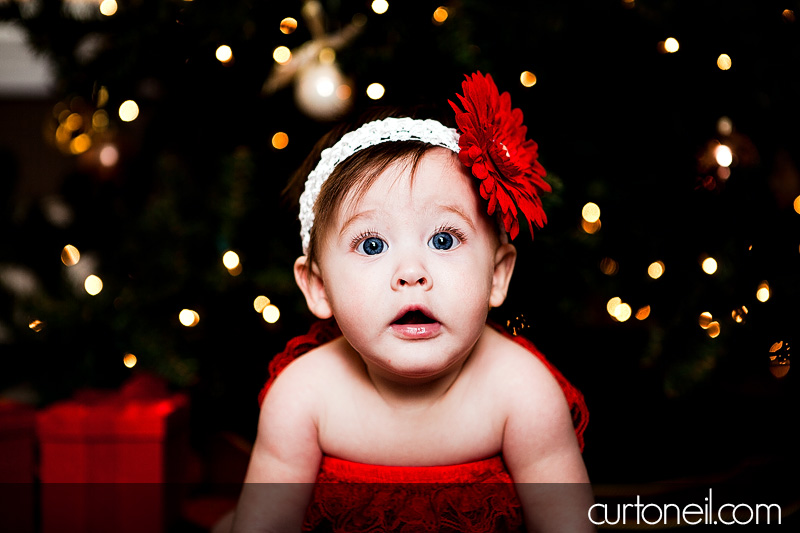 Sault Ste Marie Baby Photography - Jadyn - Christmas photo session, big eyes