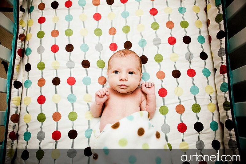 Sault Ste Marie Baby Photography - Jocelyn at 3 weeks - Sneak peek in her crib