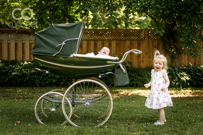 Sault Ste Marie Baby Photography - Molly at 3 months - pram, sneak peek, crying babies