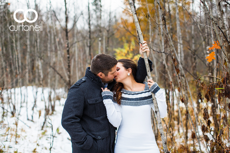 Sault Ste Marie Engagement Photography - Amanda and Allan - sneak peek at Wishart Park in the fall/winter mix
