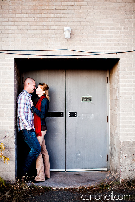 Sault Ste Marie Engagement Photography - Abby and Dave - Whitefish Island, fall, downtown, alley