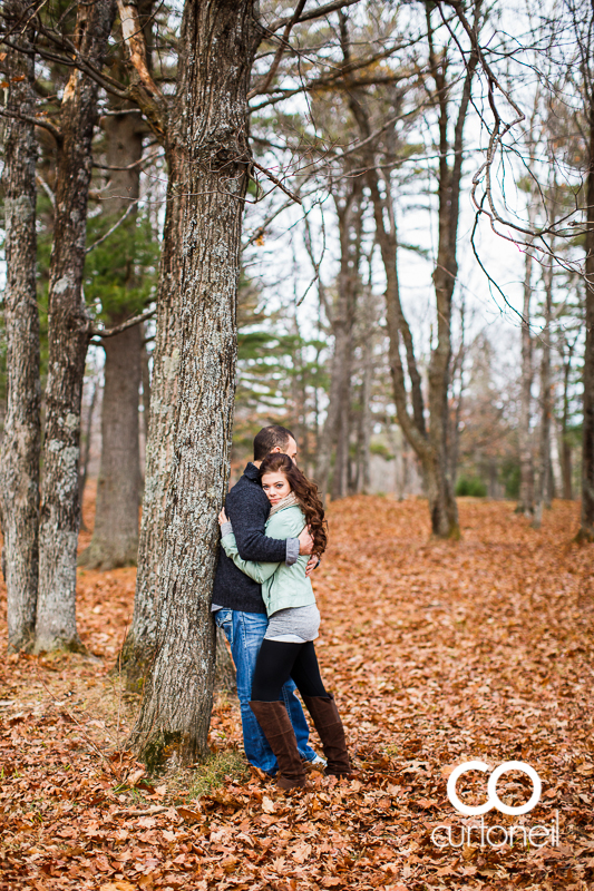 Sault Ste Marie Engagement Photography - Amanda and Frank - Hiawatha Highlands, fall, cold, leaves