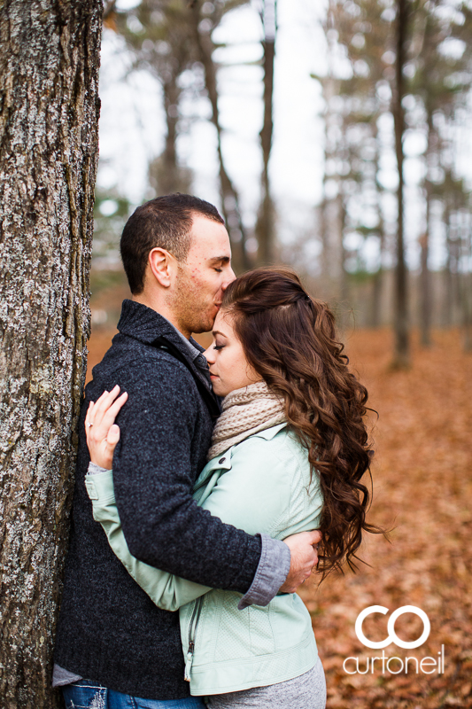 Sault Ste Marie Engagement Photography - Amanda and Frank - Hiawatha Highlands, fall, cold, leaves