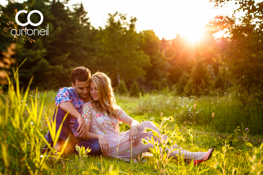 Sault Ste Marie Engagement Phtotography - Aimee and Greg - sneak peek at Mockingbird Hill Farm at sunset