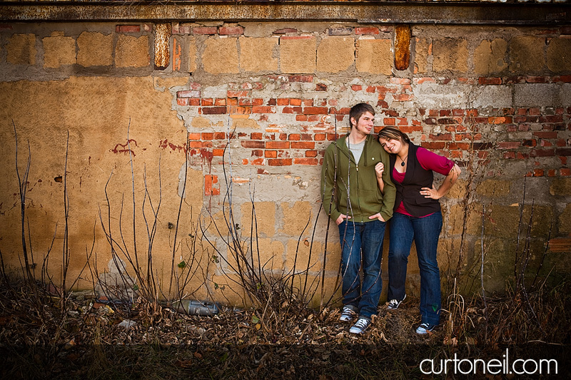 Engagement Shoot - brick wall decay