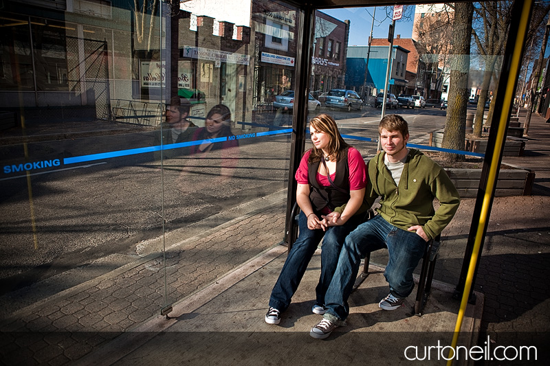 Engagement Shoot - bus stop