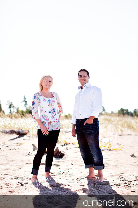 Sault Ste Marie Engagement Photography - Alyssa and Peter - beach, row boat, sand and sun