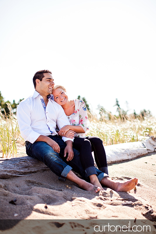 Sault Ste Marie Engagement Photography - Alyssa and Peter - beach, row boat, sand and sun