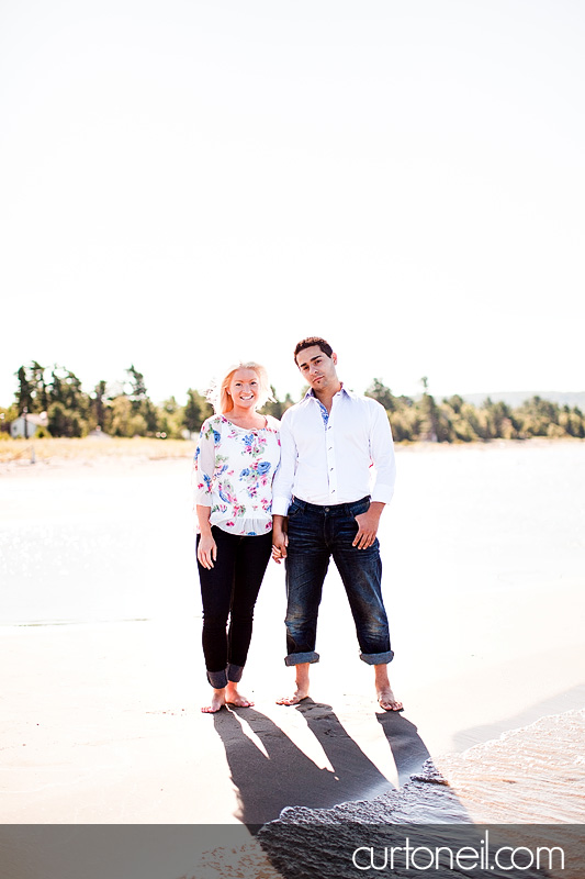 Sault Ste Marie Engagement Photography - Alyssa and Peter - beach, row boat, sand and sun