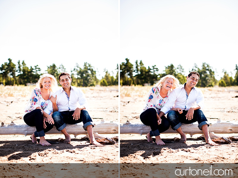 Sault Ste Marie Engagement Photography - Alyssa and Peter - beach, row boat, sand and sun