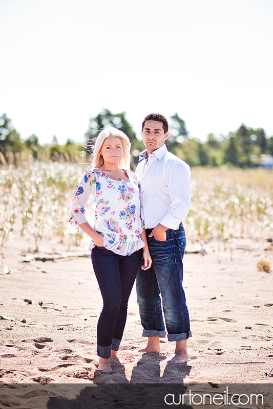 Sault Ste Marie Engagement Photography - Alyssa and Peter - beach, row boat, sand and sun