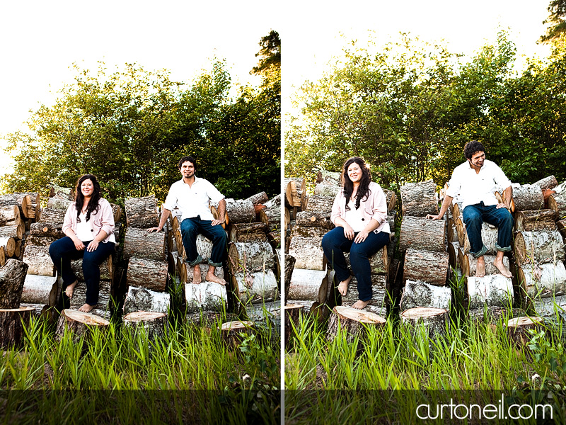 Sault Ste Marie Engagement Shoot - Brianne and Giovanni - Squirrel Island crazy adventure