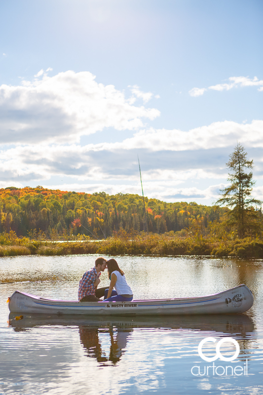 Sault Ste Marie Engagement Photography - Candace and Ryan - fall engagement session, canoe, Thessalon