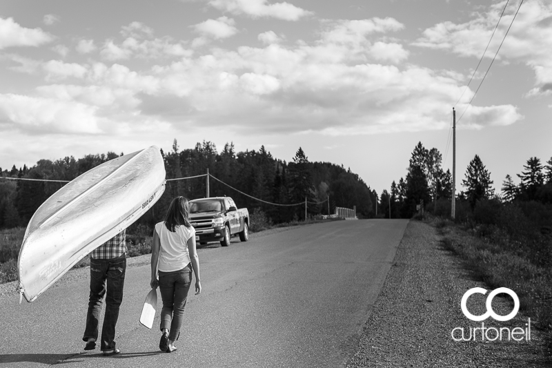 Sault Ste Marie Engagement Photography - Candace and Ryan - fall engagement session, canoe, Thessalon