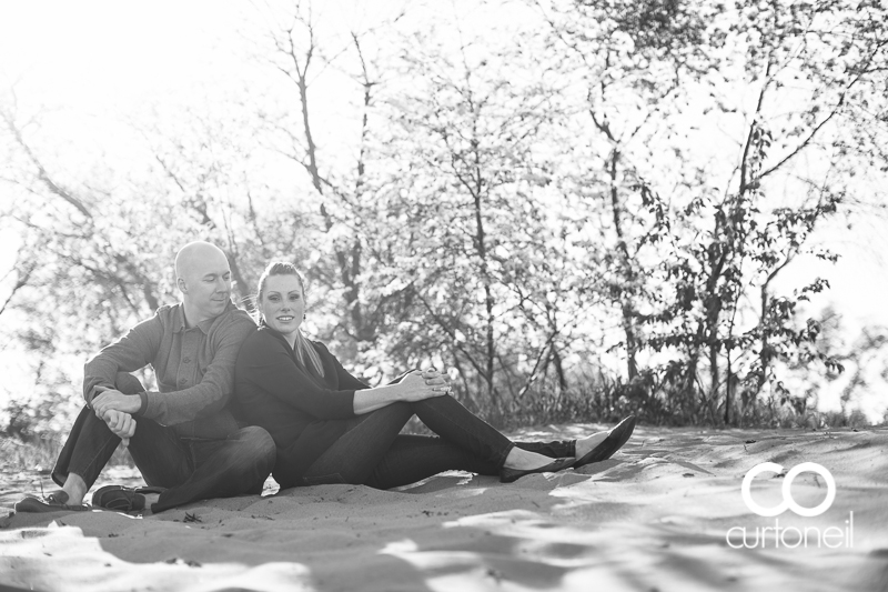 Sault Ste Marie Engagement Session - Crystal and Matt - Pointe Des Chene, trees, beach, summer