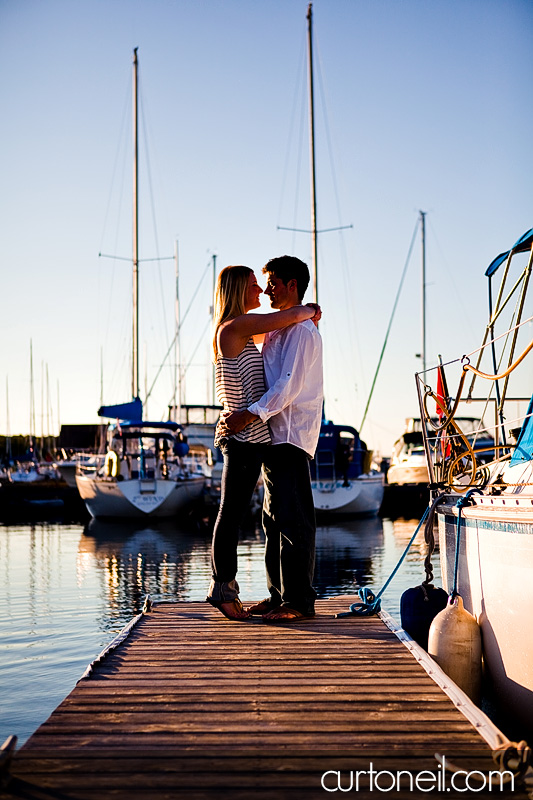 Sault Ste Marie Engagement Photography - Chelsea and Trevor - on the dock