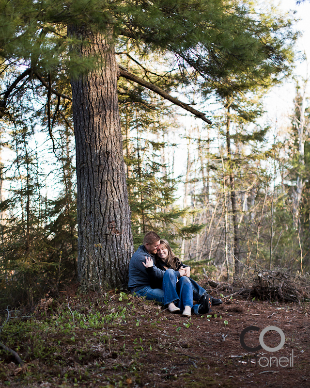 Sault Ste Marie Engagement Photography - Dawn and Dan - trees, trail, Sunnyside Beach