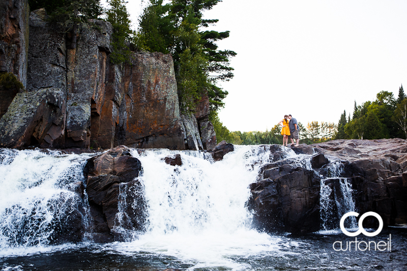 Sault Ste Marie Engagement Photography - Danielle and Brendan - sneak peek on a waterfall