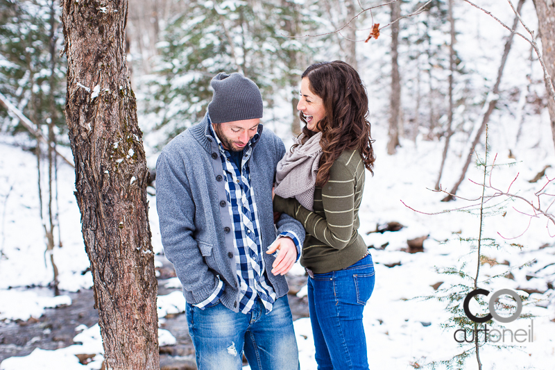 Sault Ste Marie Engagement Photography - Dawn and Tyler - winter, Crimson Ridge, cold