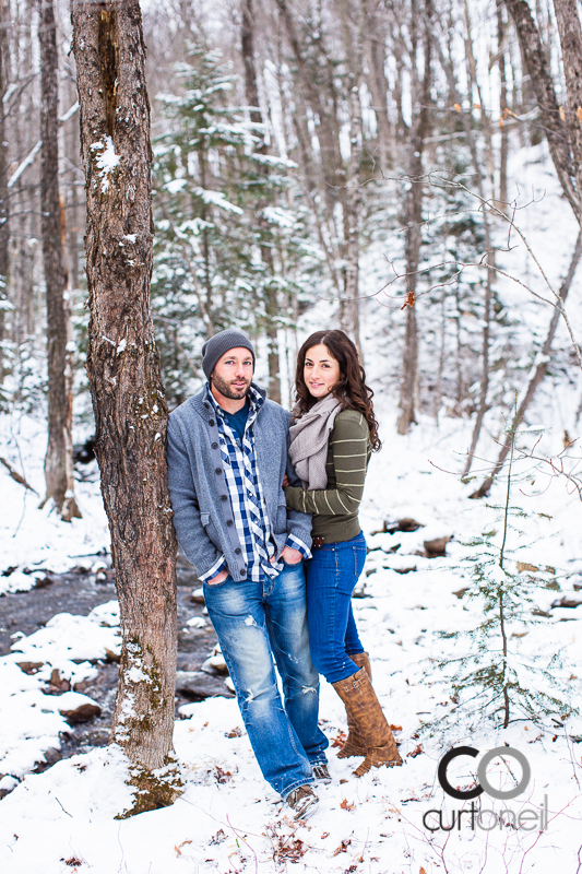 Sault Ste Marie Engagement Photography - Dawn and Tyler - winter, Crimson Ridge, cold