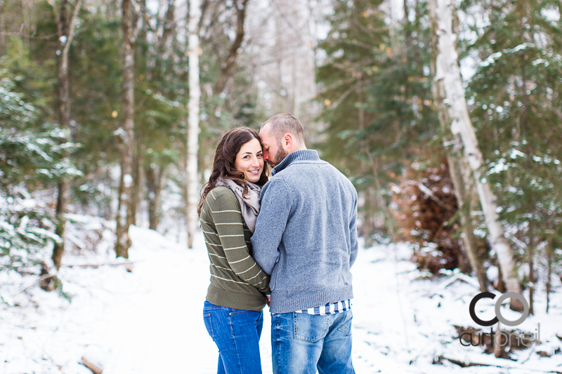 Sault Ste Marie Engagement Photography - Dawn and Tyler - winter, Crimson Ridge, cold