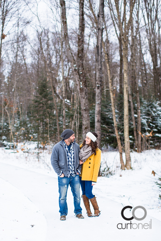 Sault Ste Marie Engagement Photography - Dawn and Tyler - winter, Crimson Ridge, cold