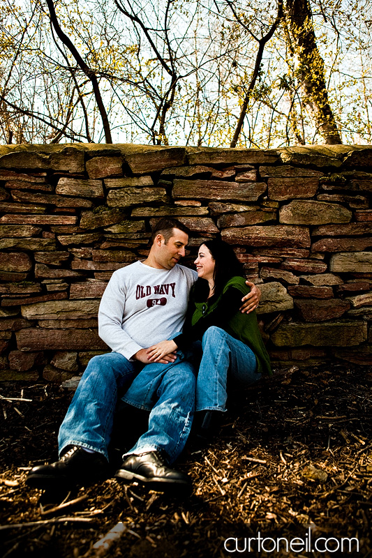 Engagement Shoot - Elisa and David - rock fence