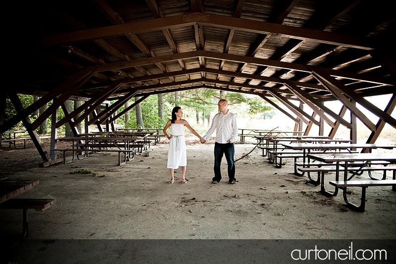 Engagement Shoot - Pancake Bay, picnic shelter