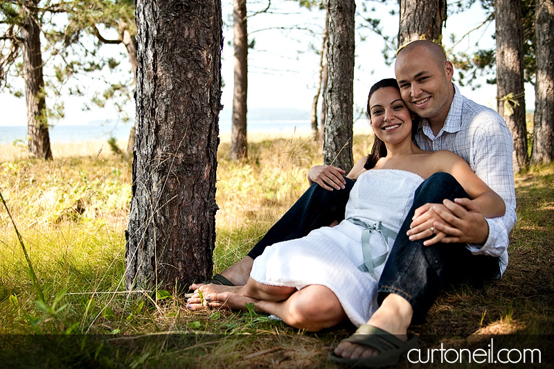 Engagement Shoot - Pancake Bay, sitting on the beach
