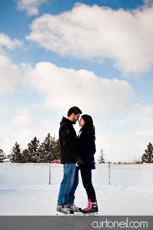 Sault Ste Marie Engagement Photography - Jess and Kyle - outdoor rink sneak peek