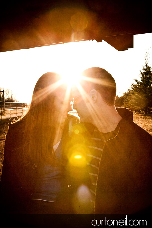 Engagement Pictures - Sault Canal under the bridge - Jenn and Matt