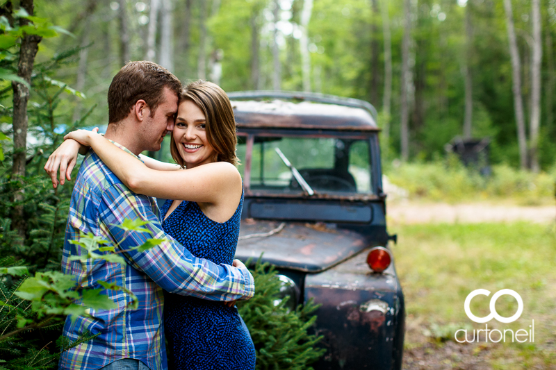 Sault Ste Marie Engagement Photography - Joanna and Adam - summer, landrover, Mill Square, night