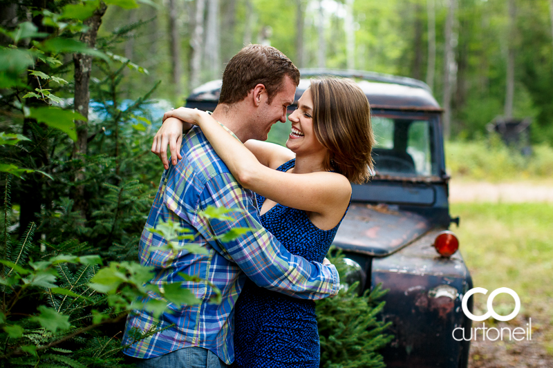 Sault Ste Marie Engagement Photography - Joanna and Adam - summer, landrover, Mill Square, night
