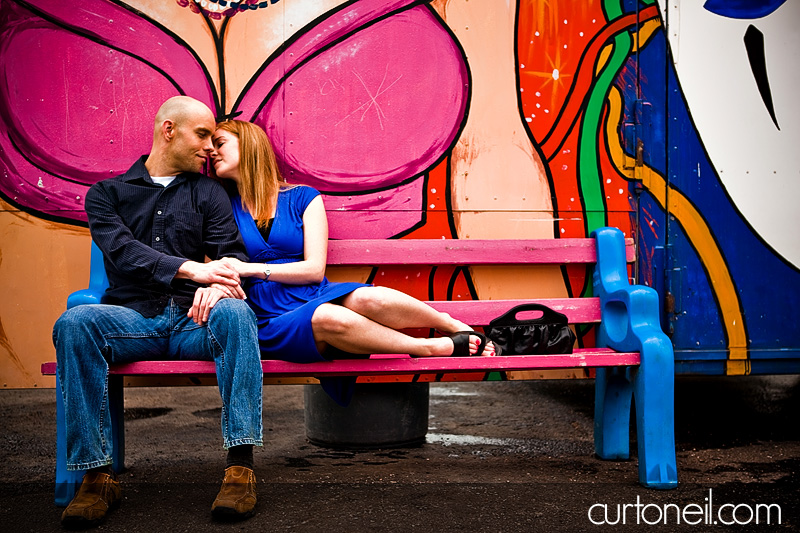 Engagement Shoot at the Carnival - Kim and Aaron - outside the fun house