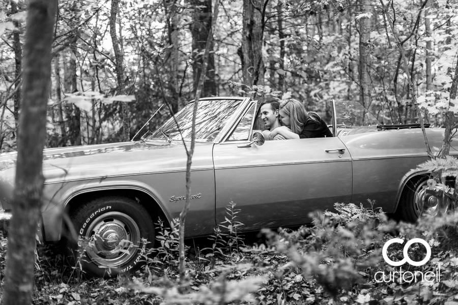 Sault Ste Marie Engagement Photography - Katie and Robbie - Pine Island, fall, haunted, Checy truck