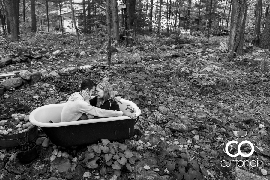 Sault Ste Marie Engagement Photography - Katie and Robbie - Pine Island, fall, haunted, Checy truck