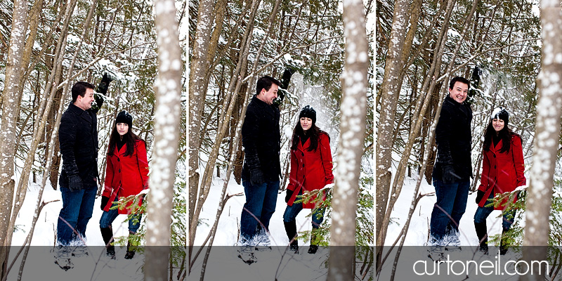 Sault Ste Marie Engagement Shoot - Krista and Brian - Fort Creek, winter, snow storm, dog