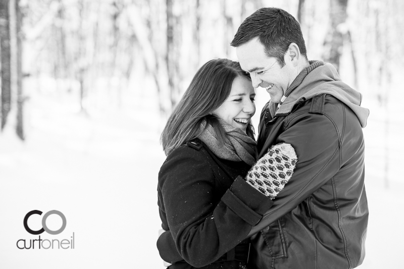 Sault Ste Marie Engagement Photography - Kendra and Chris - winter, snow, cold, Wishart Park