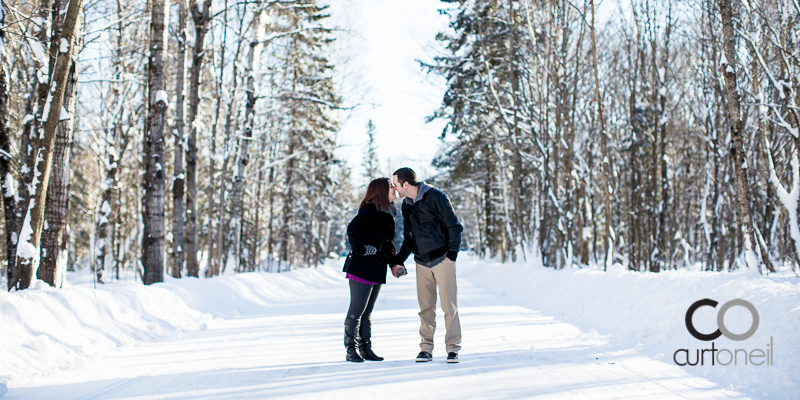 Sault Ste Marie Engagement Photography - Kendra and Chris - winter, snow, cold, Wishart Park