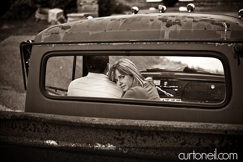 Engagement Shoot - Katie and Paul - inside the old truck