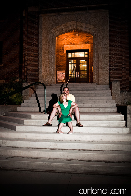 Engagement Shoot - Katie and Paul - Algoma University steps