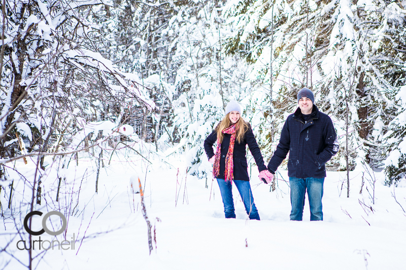 Sault Ste Marie Engagement Photographer - Leah and Ryan - St. Joseph Island, winter, snow, cold