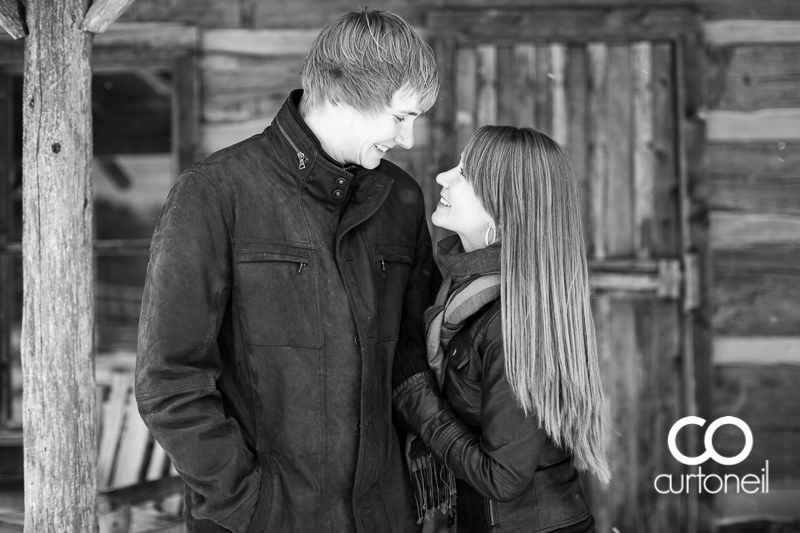 Sault Ste Marie Engagement Photography - Lindsey and John - Mockingbird Hill Farm, snow storm, winter