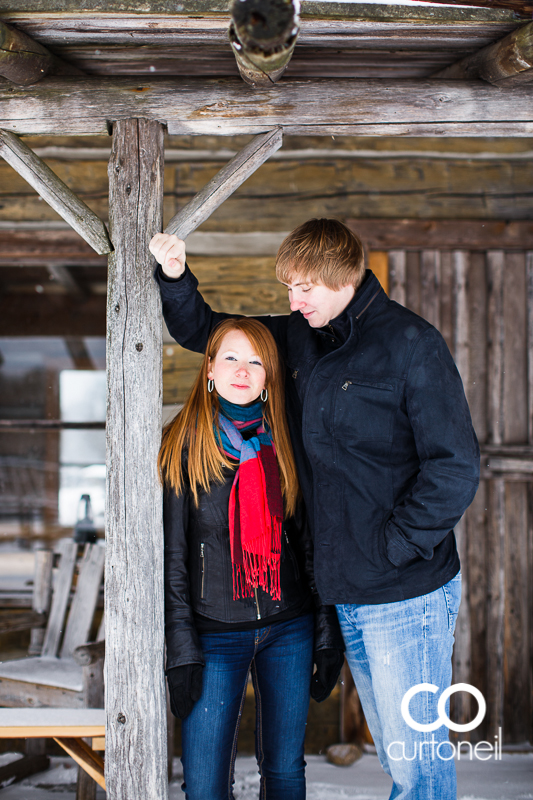 Sault Ste Marie Engagement Photography - Lindsey and John - Mockingbird Hill Farm, snow storm, winter