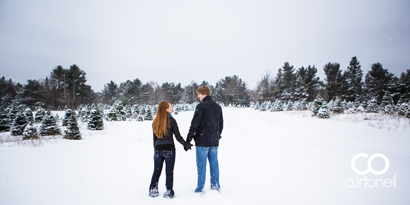 Sault Ste Marie Engagement Photography - Lindsey and John - Mockingbird Hill Farm, snow storm, winter