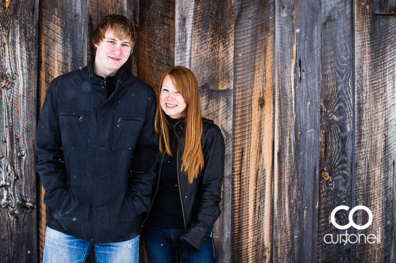 Sault Ste Marie Engagement Photography - Lindsey and John - Mockingbird Hill Farm, snow storm, winter