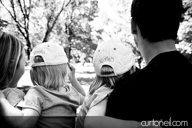 Engagement Photos - Laura and John - twin girls hats