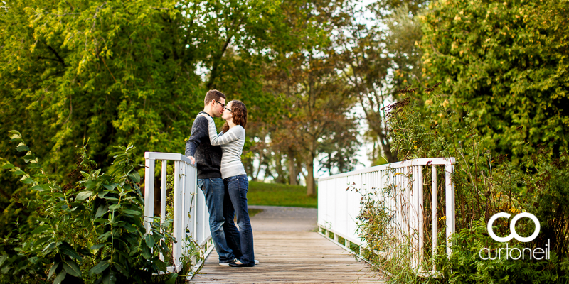 Sault Ste Marie Engagement Photography - Maria and Chris - sneak peek, Bellevue Park, bridge